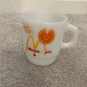 McDonald's White Cup with Orange and Red Design